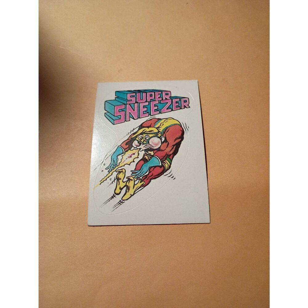 1983 General Mills Zero Heroe Trading Card Sticker Card Vintage 29 Super Sneezer